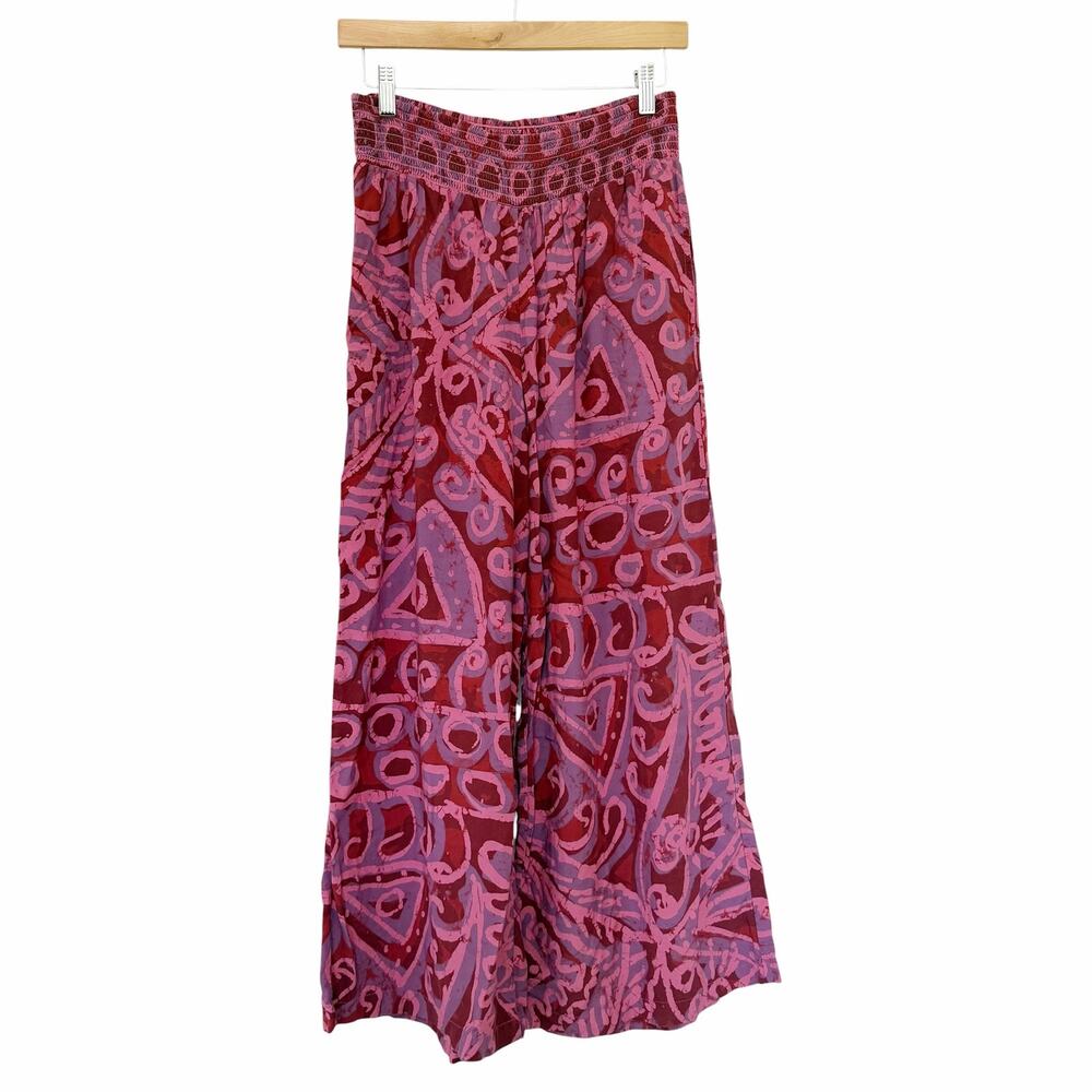 Sundance Pink Himari Floral Wide Leg Pants Sz PM